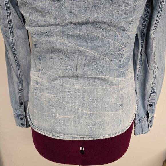 Women's American Eagle Button Down Denim Long Sleeve Top | Size Medium - Picture 9 of 11